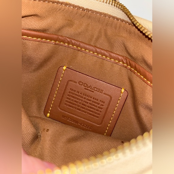 Coach CC556 Floral Print Kitt Crossbody Handbag Multicolor Pebbled Leather - Picture 6 of 9